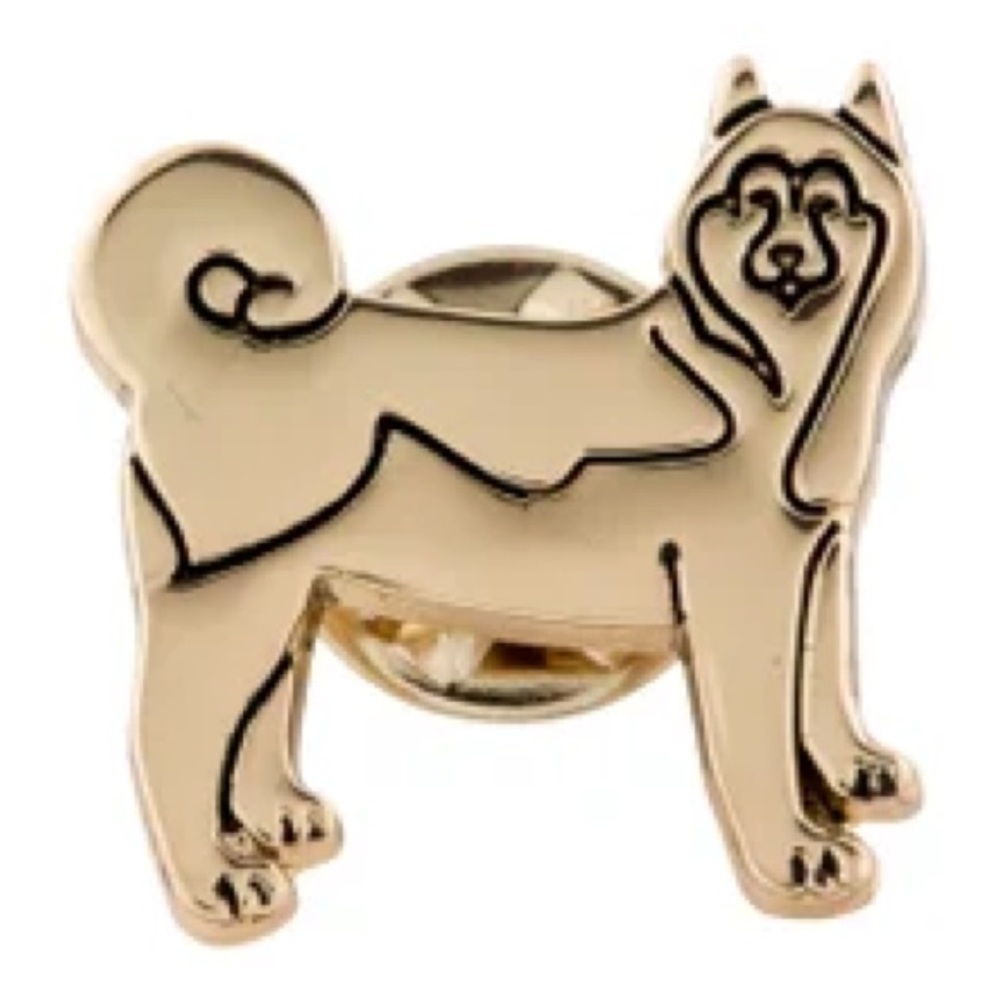 Burberry Light Gold Huskie Pin